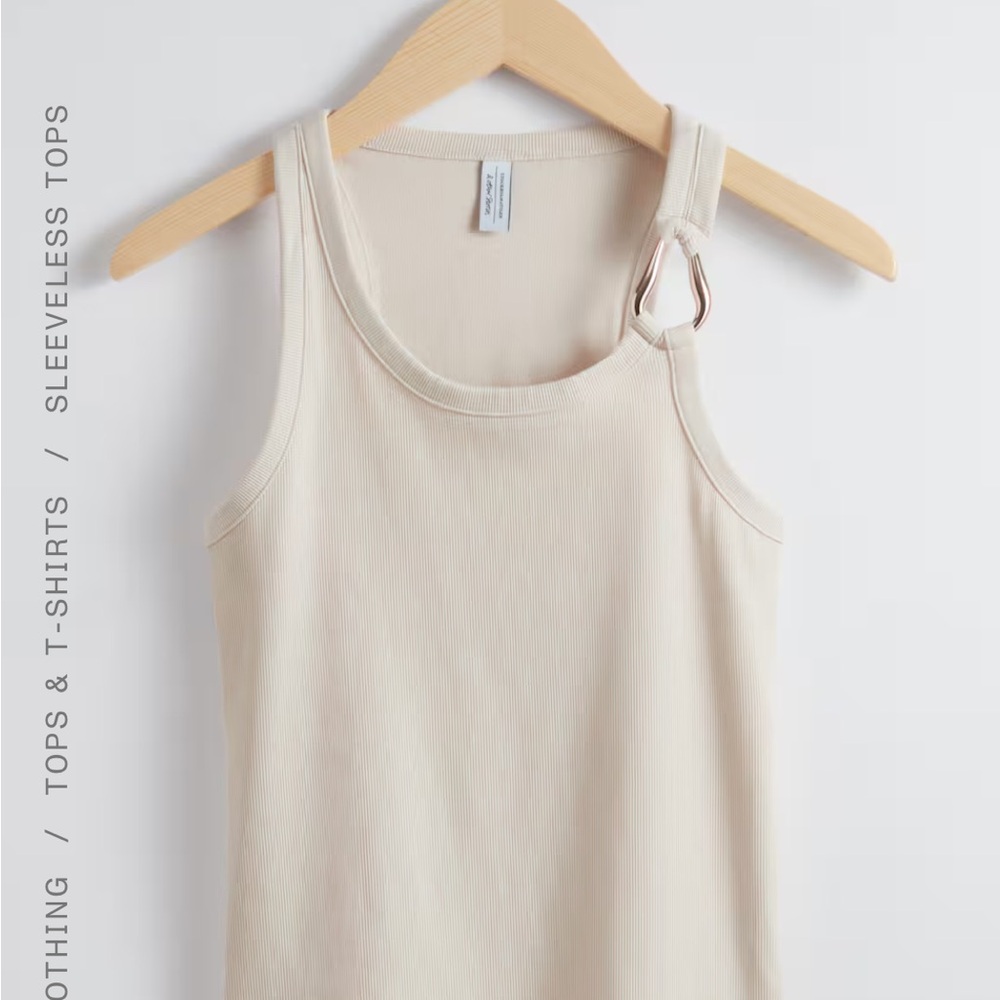 & Other Stories Cream Tank Top with Ring Detail
